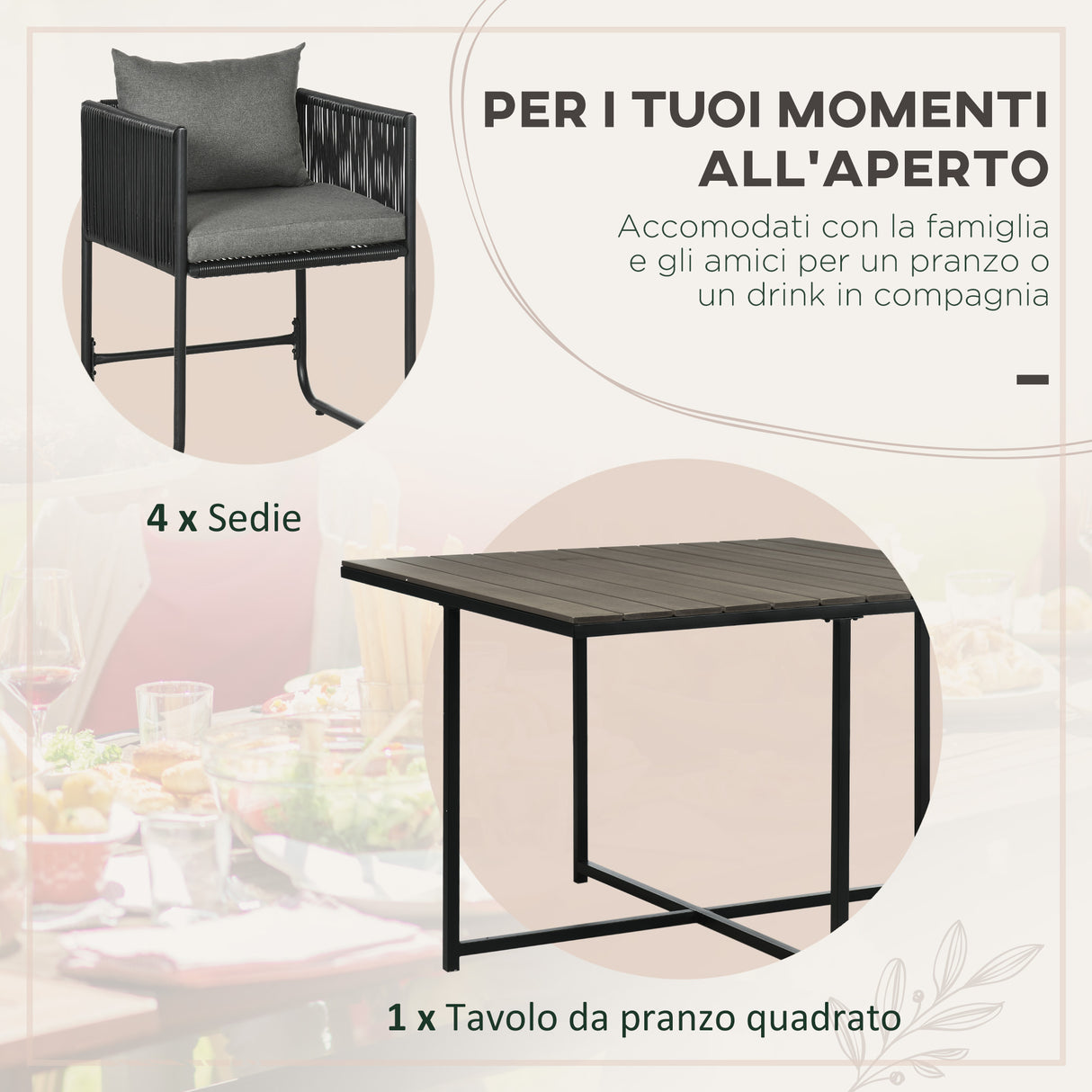 immagine-4-easycomfort-easycomfort-set-da-giardino-5-pezzi-in-rattan-pe-e-acciaio-4-sedie-da-esterno-con-cuscini-e-tavolo-rettangolare