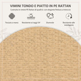 easycomfort easycomfort set da giardino 7 pezzi in rattan pe con tavolo da pranzo 153x89x74 cm e 6 sedie 52x62x78 cm con cuscini