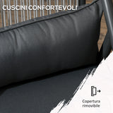 easycomfort easycomfort set da giardino con 4 sedie con cuscini e tavolo da pranzo quadrato in vetro grigio scuro