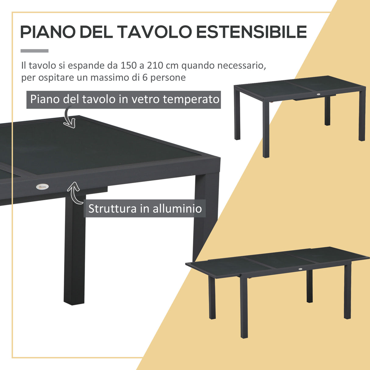 immagine-4-easycomfort-easycomfort-set-da-giardino-con-tavolo-allungabile-in-vetro-e-6-sedie-con-seduta-traspirante-grigio-scuro