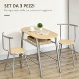 immagine-4-easycomfort-easycomfort-set-da-pranzo-salvaspazio-da-3-pezzi-con-tavolo-da-pranzo-ovale-con-ripiano-e-2-sedie-in-mdf-e-acciaio