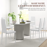 easycomfort easycomfort set di 6 sedie da pranzo moderne con schienale alto in finta pelle e acciaio 41x50x97 cm bianco
