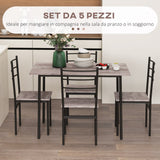 easycomfort easycomfort set tavolo e sedie 5 pezzi salvaspazio con tavolo da cucina rettangolare e 4 sedie moderne in mdf e acciaio