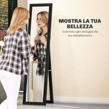 easycomfort easycomfort specchio da parete e da appoggio con cornice in mdf per ingresso soggiorno e camera nero