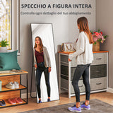 easycomfort easycomfort specchio da terra moderno a figura intera design autoportante o da parete 40x150 cm nero
