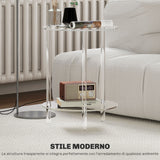 easycomfort easycomfort tavolino basso rotondo a 2 livelli in acrilico per interni 40x50 cm trasparente