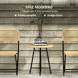 easycomfort easycomfort tavolino da giardino moderno in rattan e acciaio 50x50x55 cm nero e color legno