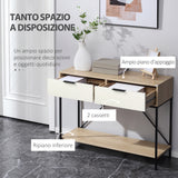 immagine-4-easycomfort-easycomfort-tavolo-consolle-da-ingresso-con-2-cassetti-e-ripiano-inferiore-in-mdf-truciolato-e-acciaio-100x33-5x76-5-cm