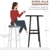 easycomfort easycomfort tavolo da bar rettangolare per 4 persone in mdf e metallo 118x58x98 cm nero