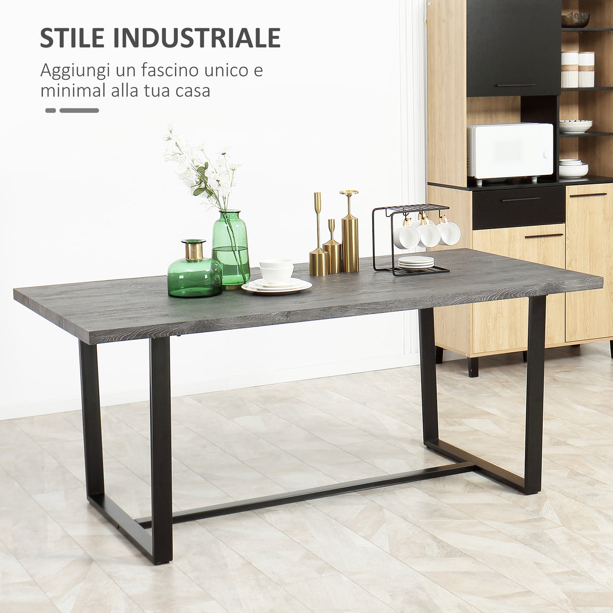 immagine-4-easycomfort-easycomfort-tavolo-da-pranzo-rettangolare-stile-industriale-per-8-persone-180x90x75cm-grigio-e-nero