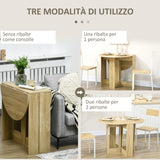 easycomfort easycomfort tavolo pieghevole da pranzo a 2 ribalte tavolo consolle in legno salvaspazio rovere