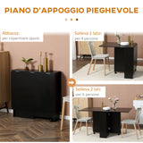 easycomfort easycomfort tavolo pieghevole in legno per 4 6 persone con ruote 75x140x74cm nero