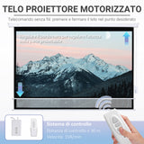 easycomfort easycomfort telo proiettore 100 pollici con telecomando in pvc e metallo 247x7 5x168 cm bianco