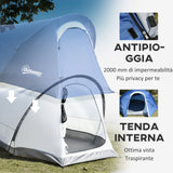 easycomfort easycomfort tenda da campeggio in poliestere e tessuto oxford con gancio interno e finestre a rete 265x140x95 cm