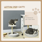 easycomfort easycomfort tiragraffi per gatti con lettini corda in juta e peluche 41x41x44 cm grigio chiaro
