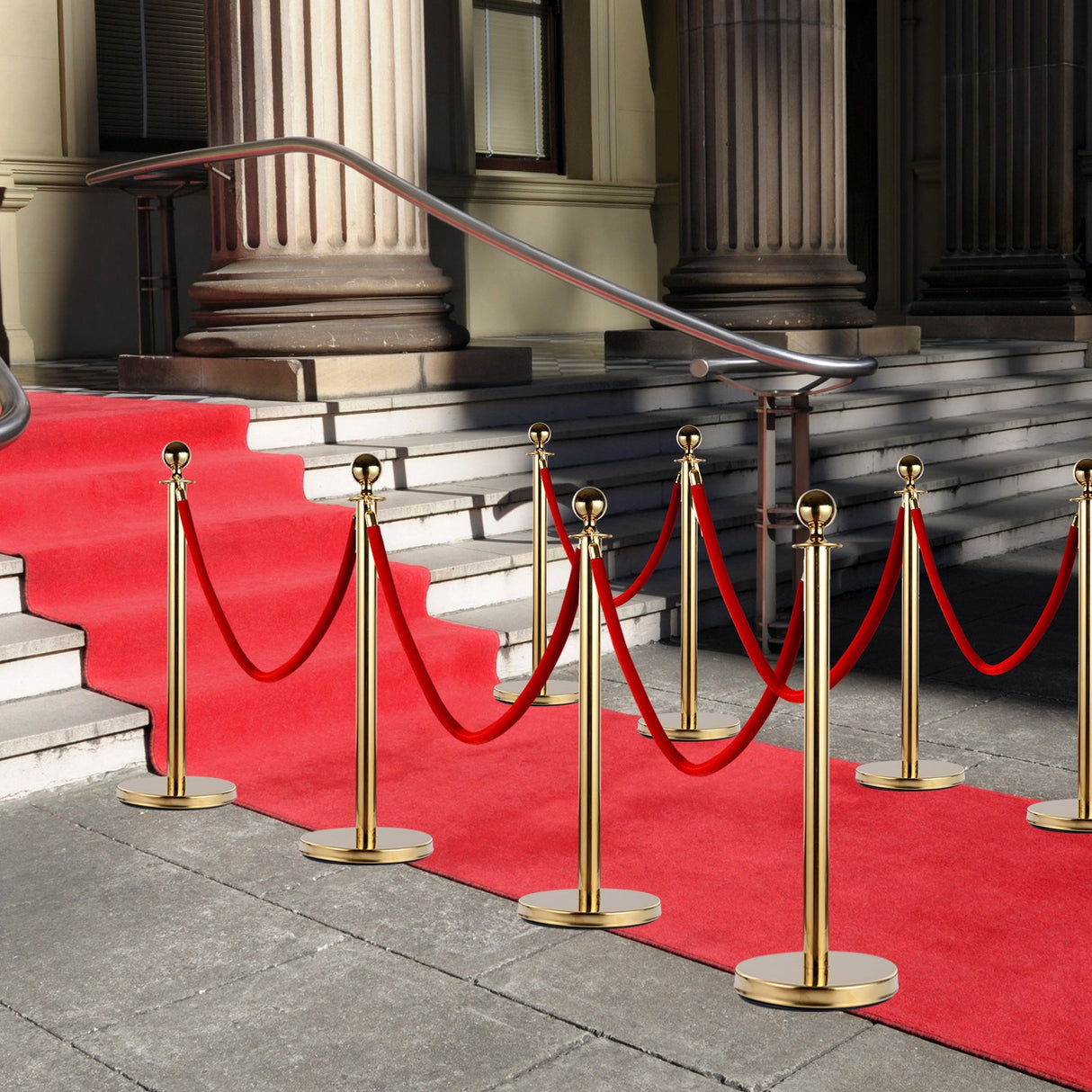 easycomfort easycomfort transenne elimina separacode paletti di delimitazione con corde rosso acciaio inox 32 x 95cm oro