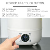 easycomfort umidificatore ultrasuoni da 4.8l per ambienti fino a 40 3 modalita di vaporizzazione 8 12 ore di durata display a led bianco