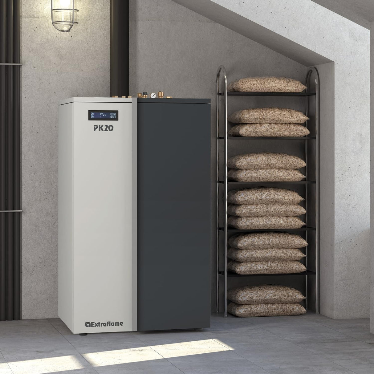 la nordica caldaia a pellet la nordica extraflame pk20 da 20 kw wi fi integrato
