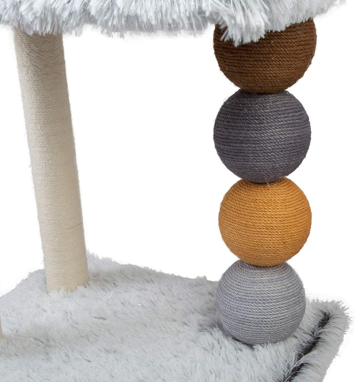 immagine-4-le-stelle-tiragraffi-per-gatti-bianco-rivestimento-peluche-con-palle-colorate-e-palo-in-sisal-52x40x40-cm-ean-8024299800211