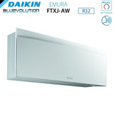 climatizzatore condizionatore daikin bluevolution dual split inverter serie emura white iii 7_15 con 2mxm68n r 32 wi fi integrato 7000_15000 colore bianco garanzia italiana