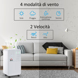 easycomfort deumidificatore portatile da 16l 4 modalita e 2 velocita timer 24h 28x20x50.5cm bianco