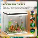 easycomfort easycomfort acquario per pesci rossi 26l con luci led sistema di filtraggio e pompa dacqua 38x26x38 cm bianco