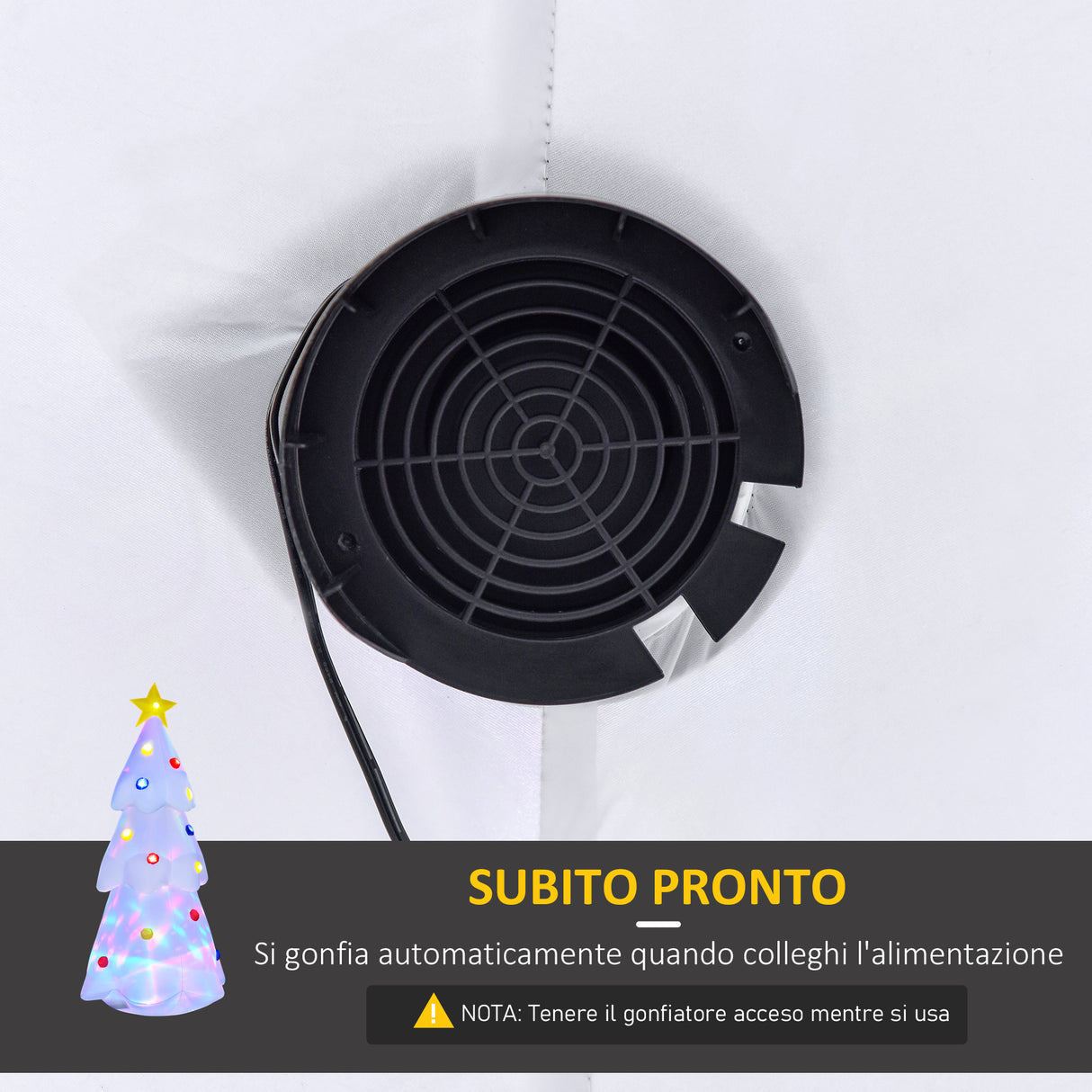 easycomfort easycomfort albero di natale bianco gonfiabile 245cm gigante e impermeabile con luci a led decorazione natalizia per esterni