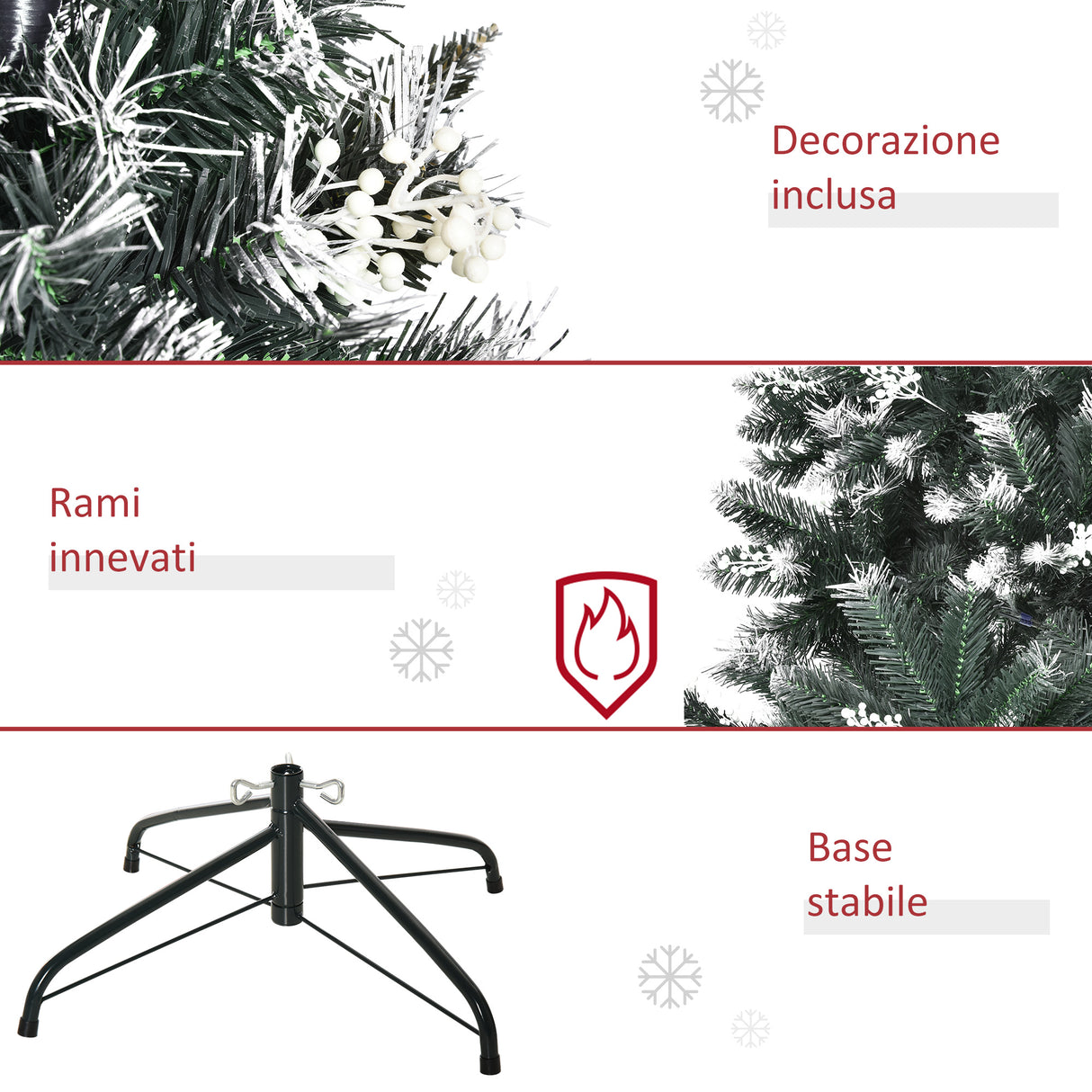 immagine-5-easycomfort-easycomfort-albero-di-natale-innevato-150cm-con-bacche-decorative-bianche-base-rimovibile-pieghevole-378-rami-verde