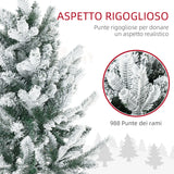 easycomfort easycomfort albero di natale innevato 225cm con 988 rami e base in acciaio per interni con apertura automatica