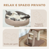 easycomfort easycomfort albero tiragraffi a 3 livelli con trespolo superiore e pallina giocattolo 48x40x88 cm bianco e marrone