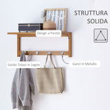 easycomfort easycomfort appendiabiti con mensola attaccapanni a parete con ripiano bambu 50 16 17 5cm ean 8054111840262