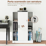 easycomfort easycomfort armadietto da ufficio a 3 ripiani con 2 chiavi di sicurezza in truciolato 80x40x120 cm bianco