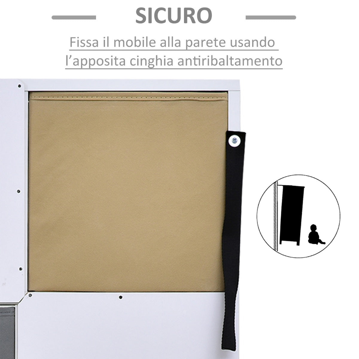 immagine-5-easycomfort-easycomfort-armadietto-libreria-in-legno-bianco-8-ripiani-e-4-cassetti-pieghevoli-in-tessuto-grigio-e-marrone-ean-8054111848756