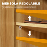 easycomfort easycomfort armadio scarpiera salvaspazio e moderno in legno per 12 paia con 4 ripiani aperti 83x30x90 cm marrone chiaro