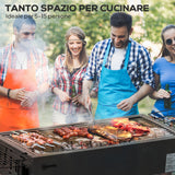 easycomfort easycomfort barbecue a carbonella con 2 griglie e cestini laterali 94x39x70cm nero