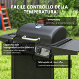 easycomfort easycomfort barbecue a gas con 4 bruciatori indipendenti e coperchio con termometro 108x54x97 cm nero