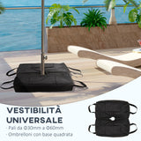 easycomfort easycomfort base per ombrellone a sacco riempibile con 50 kg di sabbia in plastica e tessuto oxford 50x25x18 cm nero