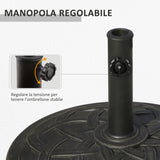 easycomfort easycomfort base per ombrellone in resina 19kg con decorazioni e accoppiatore antiruggine 54 5cm bronzo