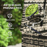 easycomfort easycomfort baule da esterno da 350l a 2 livelli con pistoni a gas rattan pe e acciaio 118x57x69 cm grigio