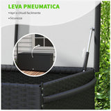 easycomfort easycomfort baule da giardino in rattan pe con ruote e maniglia laterale 121x57x67cm nero
