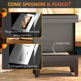 easycomfort easycomfort camino a bioetanolo autoportante con bruciatore da 0 9l e durata 3 3 ore 38x22x54 cm nero