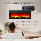 easycomfort easycomfort camino elettrico da incasso e parete 1800w con fiamme colorate led regolabili temperatura fino 40c nero