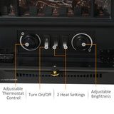 easycomfort easycomfort camino elettrico da terra con effetto fiamma potenza 1000w 2000w in abs e vetro 452854cm nero ean 8054111849036