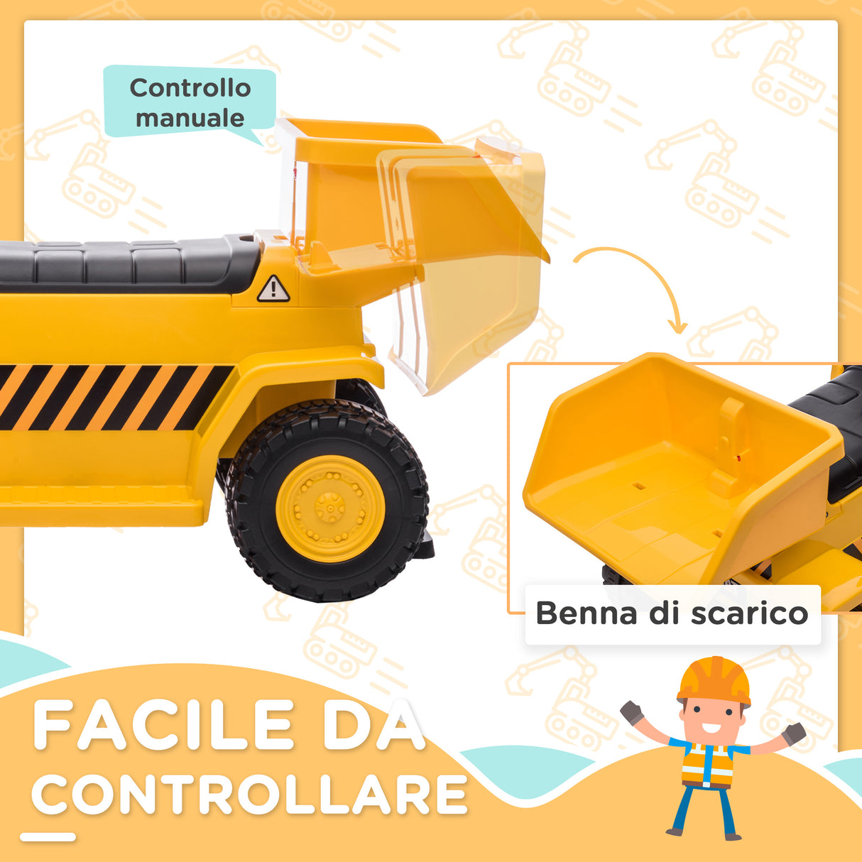 immagine-5-easycomfort-easycomfort-camion-giocattolo-elettrico-con-benna-di-scarico-fari-e-suoni-per-bambini-18-36-mesi-74-5x36x43-5-cm