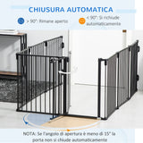 immagine-5-easycomfort-easycomfort-cancelletto-di-sicurezza-pieghevole-8-sezioni-cancellino-barriera-per-cani-in-acciaio-sistema-di-blocco-e-chiusura-automatica-nero