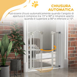 easycomfort easycomfort cancelletto per cani estensibile con 2 blocchi e chiusura automatica in metallo e plastica 74 87x78 cm bianco