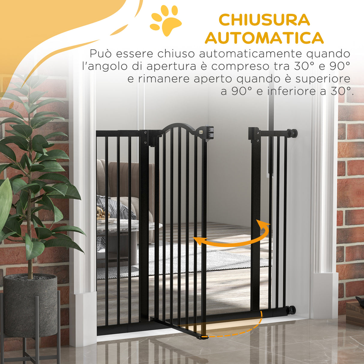 easycomfort easycomfort cancelletto per cani estensibile con 4 viti regolabili in metallo e plastica 74 100x78 cm nero