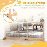 easycomfort easycomfort cancellino per cani da interno estensibile in legno di pino e acciaio 104 183x36x69 cm color legno