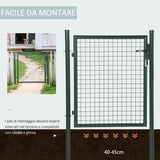 easycomfort easycomfort cancello da giardino in acciaio con serratura e 3 chiavi 97x150cm verde