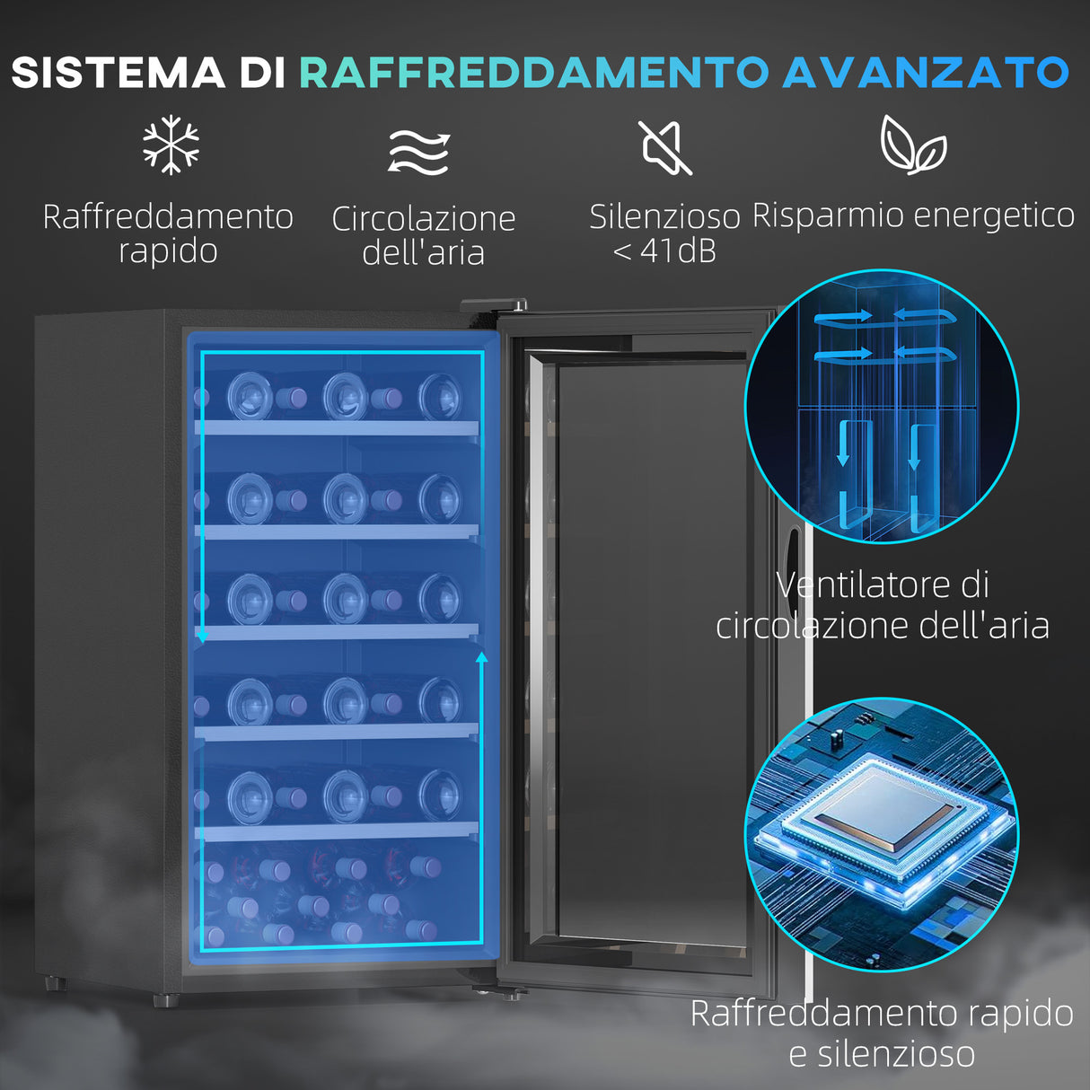 easycomfort easycomfort cantinetta vino frigo per 41 bottiglie capacita 91l controllo temperatura e ripiani in legno nero